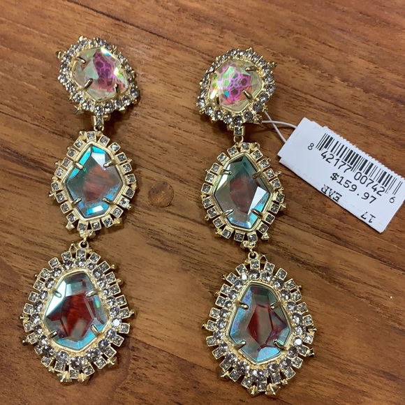 HOST PIC KENDRA SCOTT COLOR CHANGING ARIA 14K DROP DICHROIC GLASS EARRINGS - Picture 9 of 14